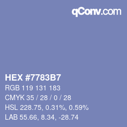 Color code: HEX #7783B7 | qconv.com