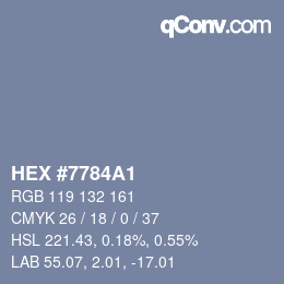 颜色代码: HEX #7784A1 | qconv.com