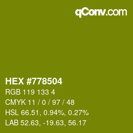 カラーコード: HEX #778504 | qconv.com