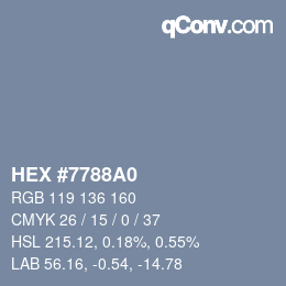 カラーコード: HEX #7788A0 | qconv.com