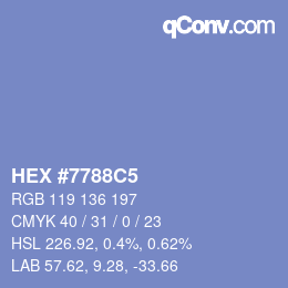 颜色代码: HEX #7788C5 | qconv.com