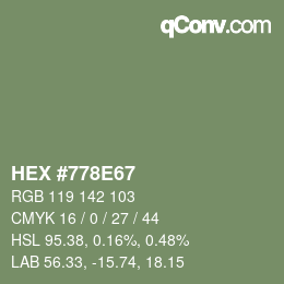 颜色代码: HEX #778E67 | qconv.com