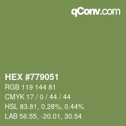 Color code: HEX #779051 | qconv.com
