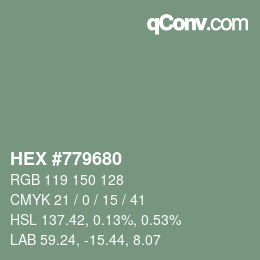 カラーコード: HEX #779680 | qconv.com