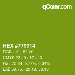 Color code: HEX #779914 | qconv.com