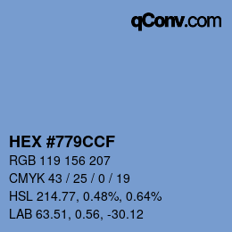カラーコード: HEX #779CCF | qconv.com