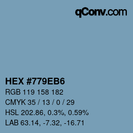 Color code: HEX #779EB6 | qconv.com