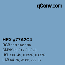 Color code: HEX #77A2C4 | qconv.com