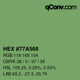 Color code: HEX #77A568 | qconv.com