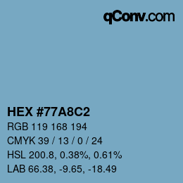 Color code: HEX #77A8C2 | qconv.com