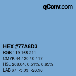 Color code: HEX #77A8D3 | qconv.com