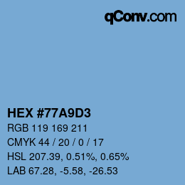 Color code: HEX #77A9D3 | qconv.com