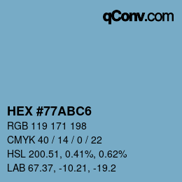 Color code: HEX #77ABC6 | qconv.com