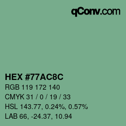 Código de color: HEX #77AC8C | qconv.com