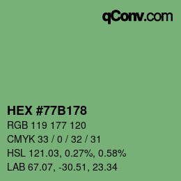 Color code: HEX #77B178 | qconv.com