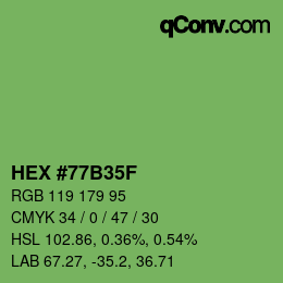 Código de color: HEX #77B35F | qconv.com