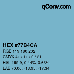 Color code: HEX #77B4CA | qconv.com