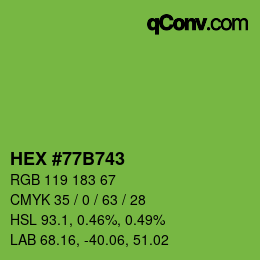 Color code: HEX #77B743 | qconv.com