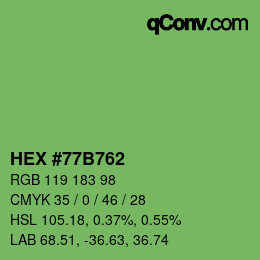 Color code: HEX #77B762 | qconv.com