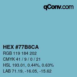 Color code: HEX #77B8CA | qconv.com
