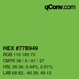 Color code: HEX #77B949 | qconv.com