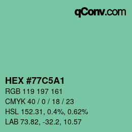 Color code: HEX #77C5A1 | qconv.com