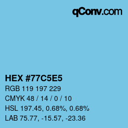 Color code: HEX #77C5E5 | qconv.com