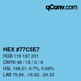 Color code: HEX #77C5E7 | qconv.com