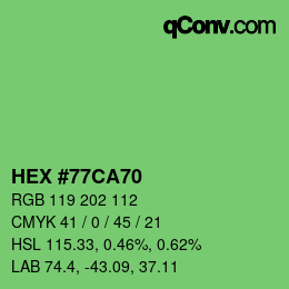 Color code: HEX #77CA70 | qconv.com
