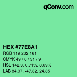 Color code: HEX #77E8A1 | qconv.com