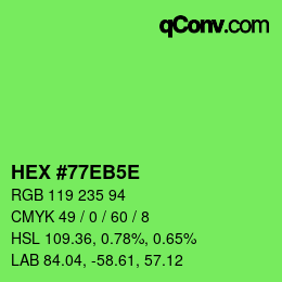 Código de color: HEX #77EB5E | qconv.com