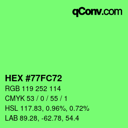 Color code: HEX #77FC72 | qconv.com