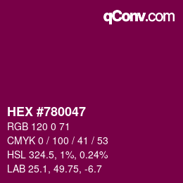 颜色代码: HEX #780047 | qconv.com
