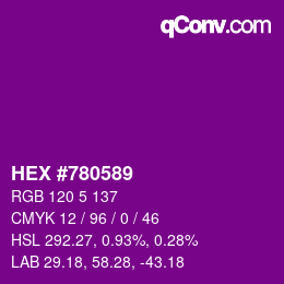 Color code: HEX #780589 | qconv.com