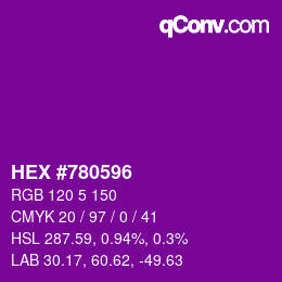 カラーコード: HEX #780596 | qconv.com
