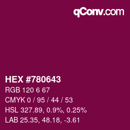 カラーコード: HEX #780643 | qconv.com