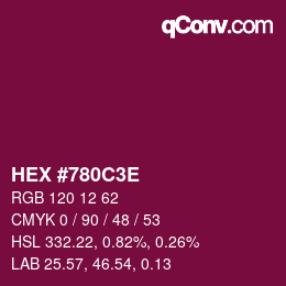 Color code: HEX #780C3E | qconv.com