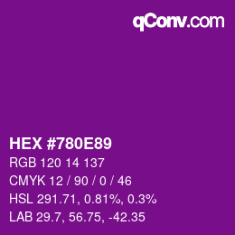 Color code: HEX #780E89 | qconv.com