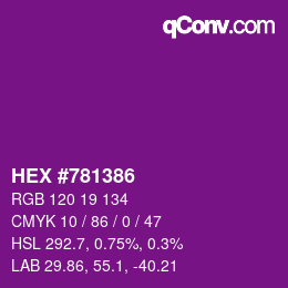 Color code: HEX #781386 | qconv.com