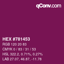 カラーコード: HEX #781453 | qconv.com
