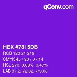 Color code: HEX #7815DB | qconv.com