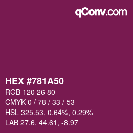 Color code: HEX #781A50 | qconv.com