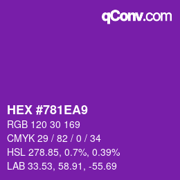 Color code: HEX #781EA9 | qconv.com