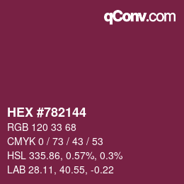 Color code: HEX #782144 | qconv.com