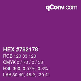 Color code: HEX #782178 | qconv.com