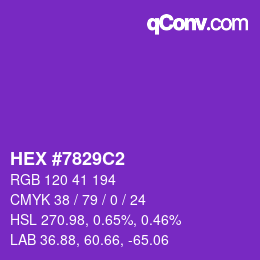 Color code: HEX #7829C2 | qconv.com