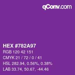 Farbcode: HEX #782A97 | qconv.com