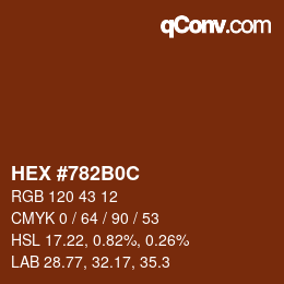 Color code: HEX #782B0C | qconv.com