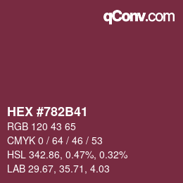 颜色代码: HEX #782B41 | qconv.com