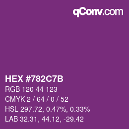 Color code: HEX #782C7B | qconv.com